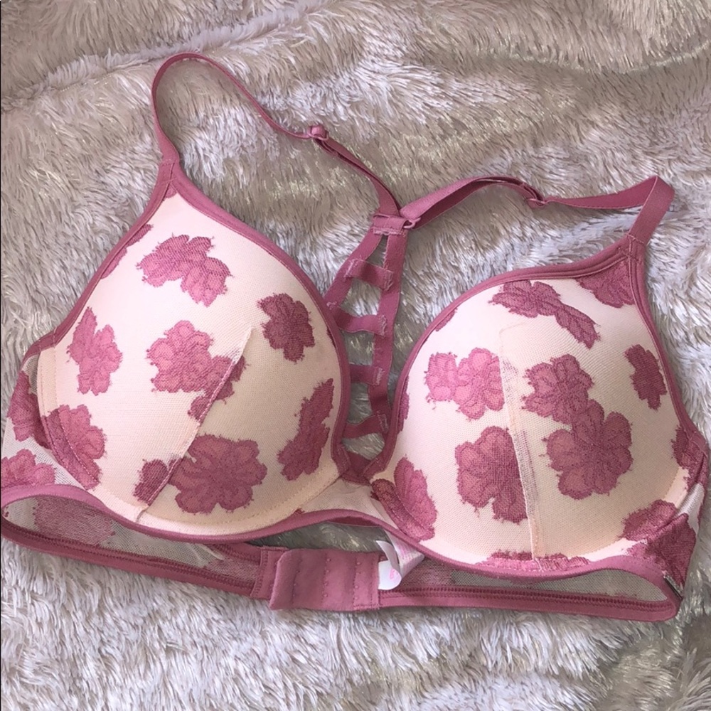 34D PINK Victoria’s Secret Floral Bra
